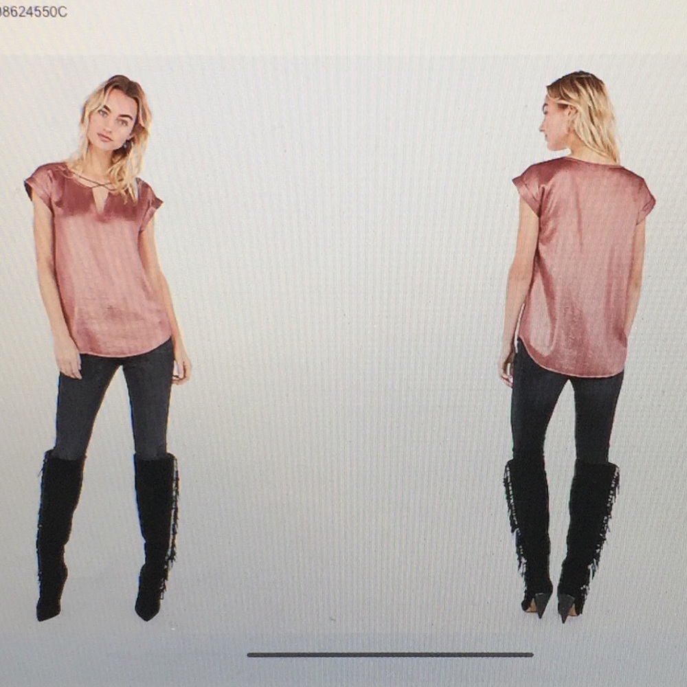 NWT Express Shimmer Cross Front Gramercy Tee M